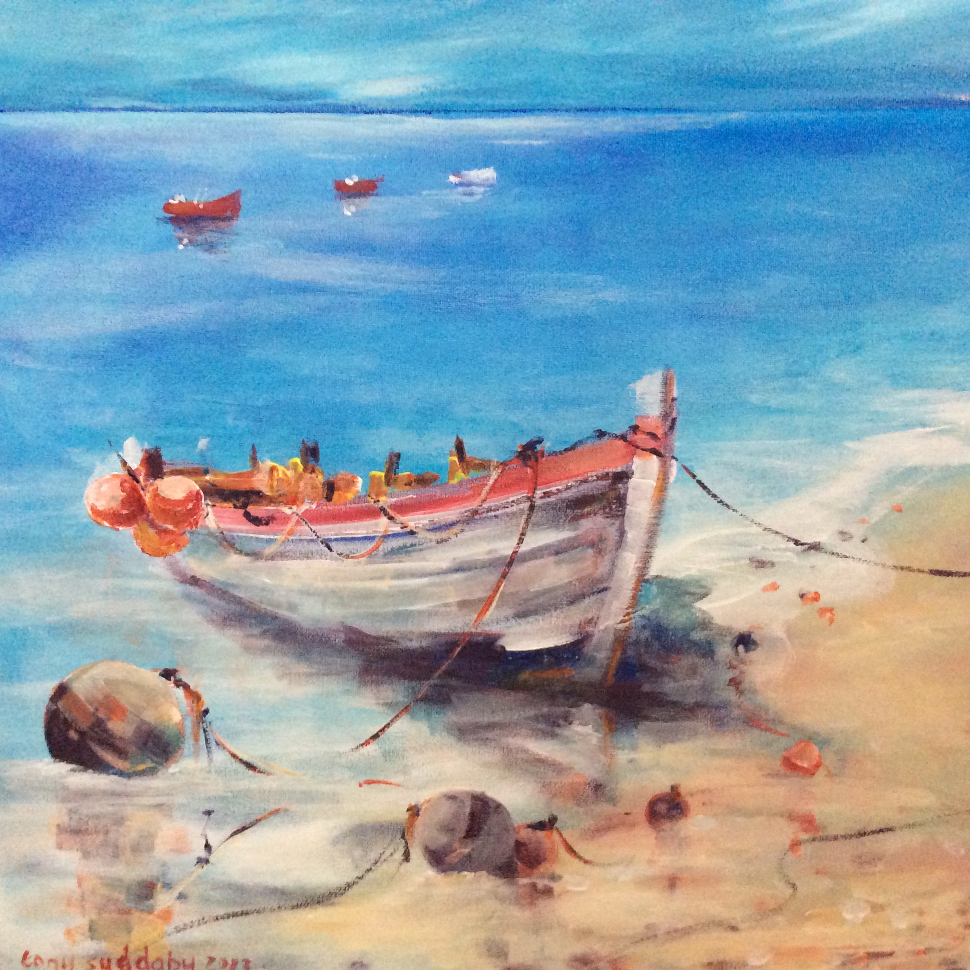 A boat in Barbados, part of a set of 3