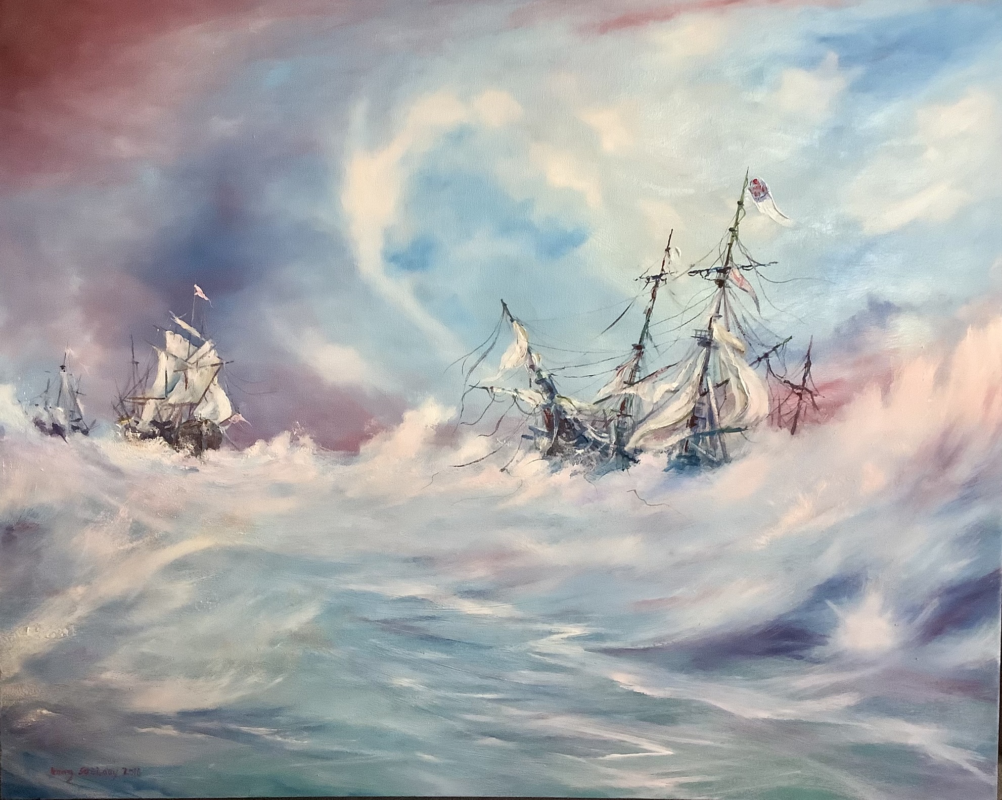 A harsh sea scene