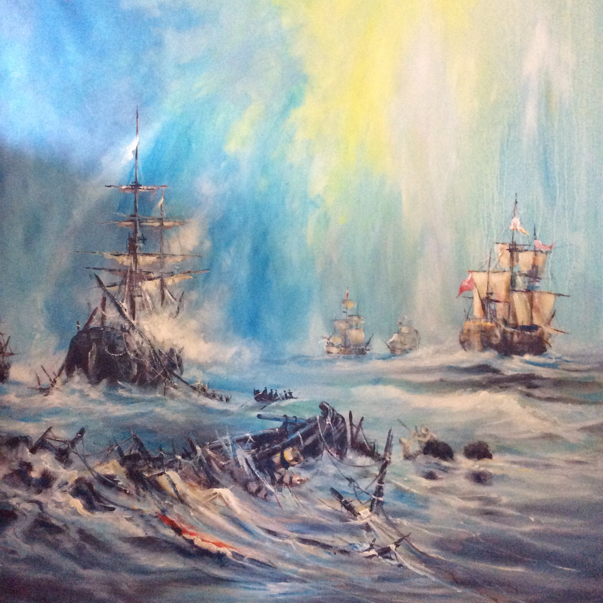 The aftermath of a naval battle