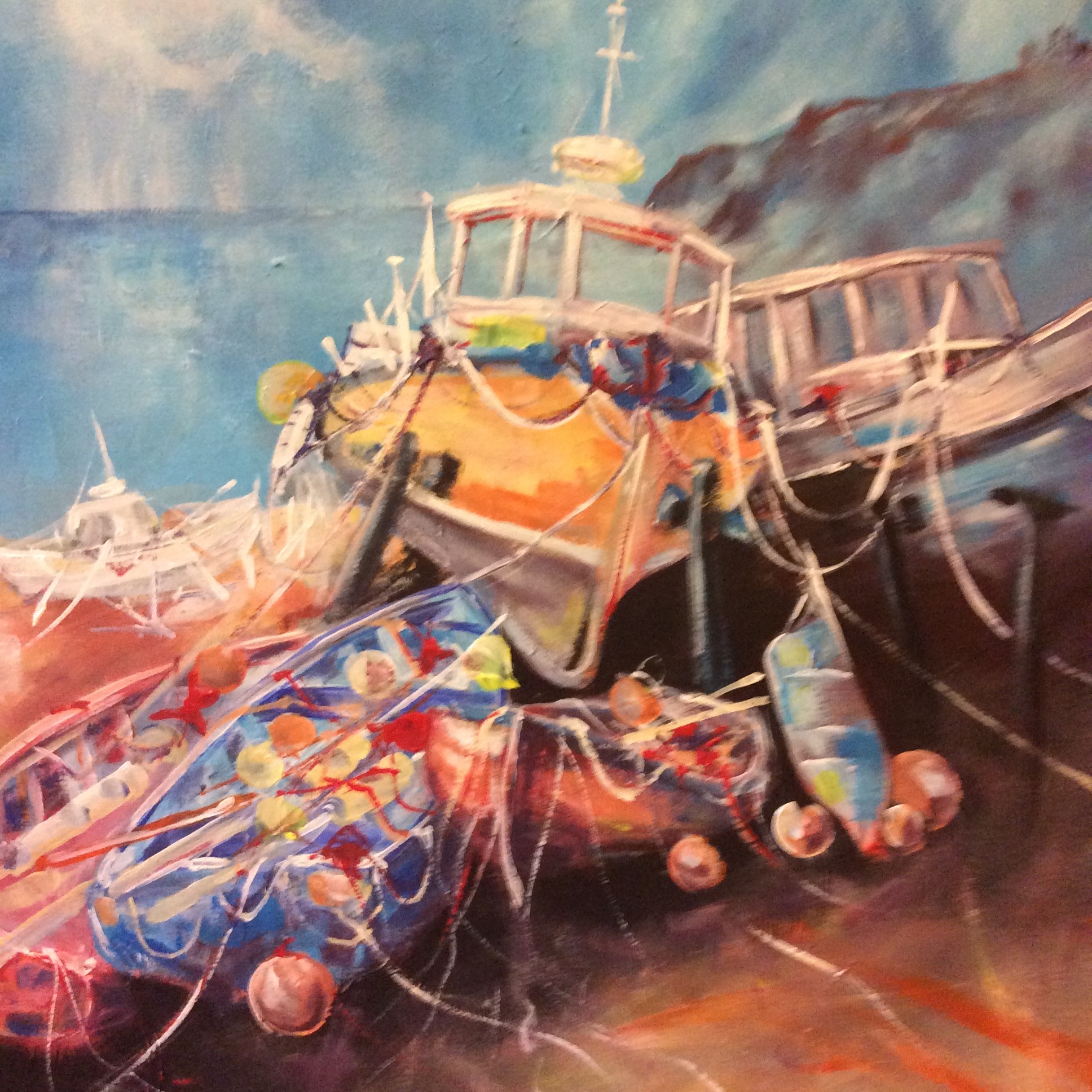 Moored fishing boats