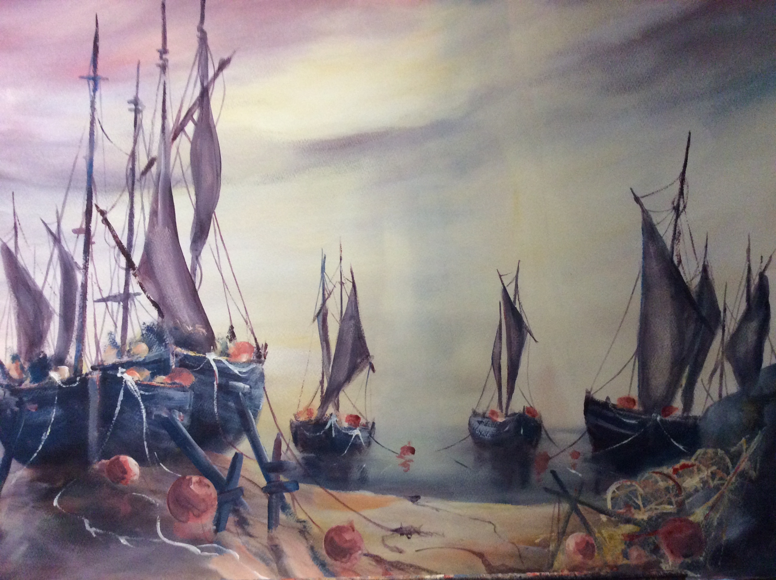 A calm day at the fishing port