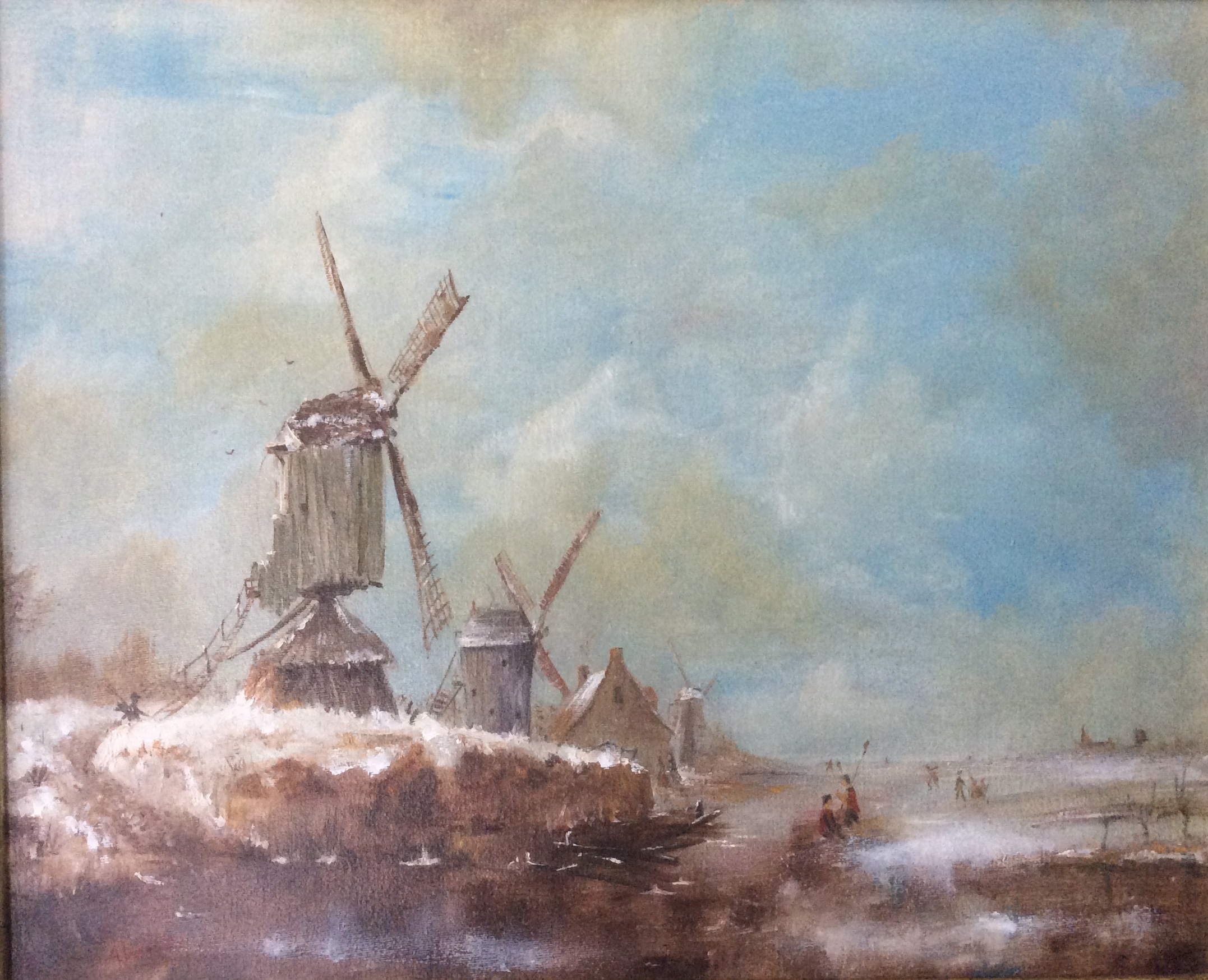 Windmills in a village