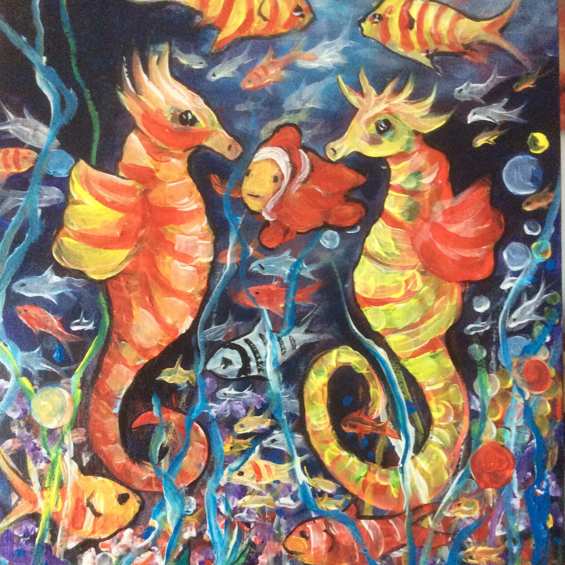 Australian seahorses in an underwater scene