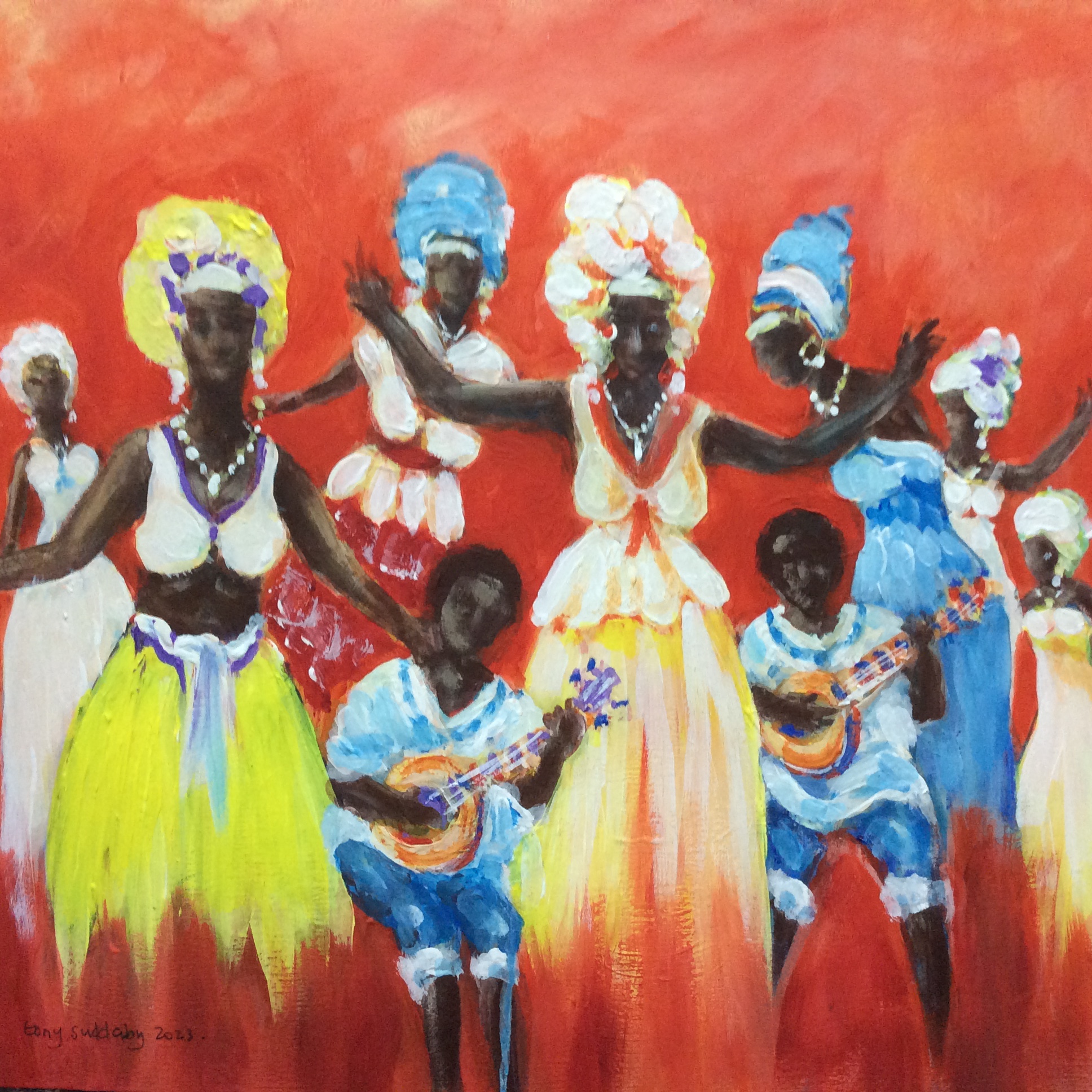 A group of caribbean ladies and their children