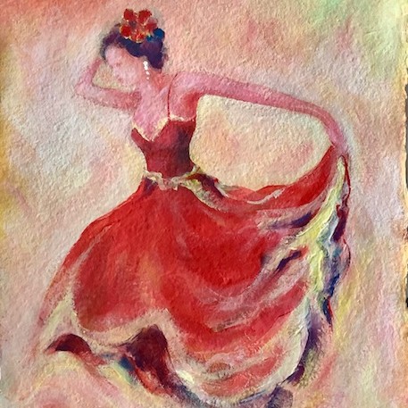 Spanish flamenco dancer, part of a set of 3
