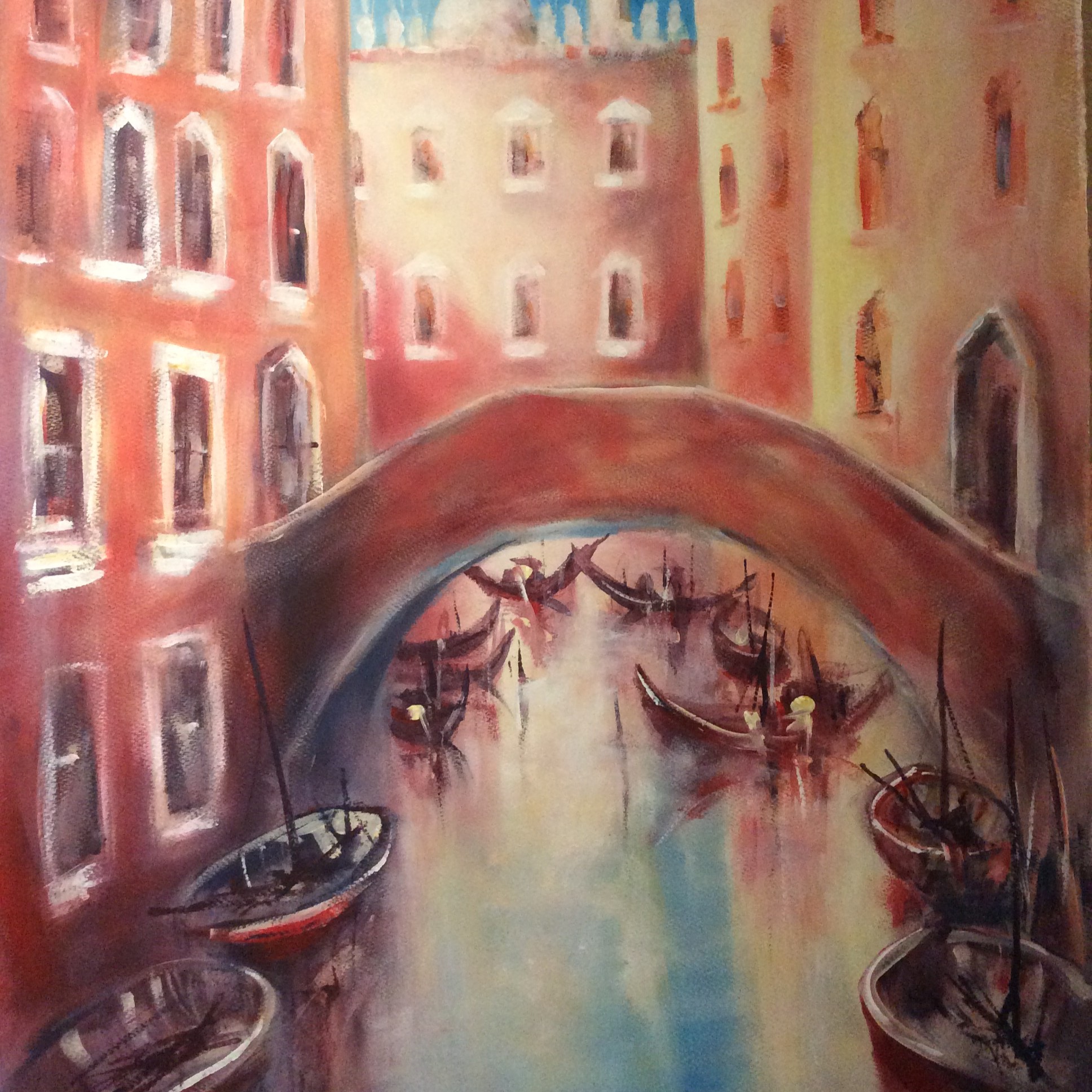 Venician bridge with boats